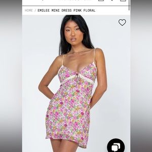 NWT EMILEE MINI DRESS PINK FLORAL princess polly